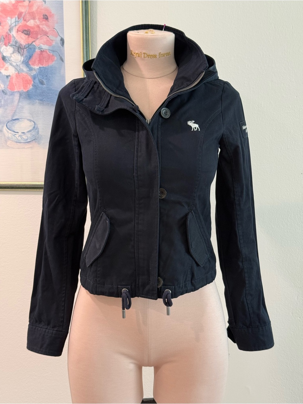 Abercrombie & Fitch Navy Hooded Utility Jacket
